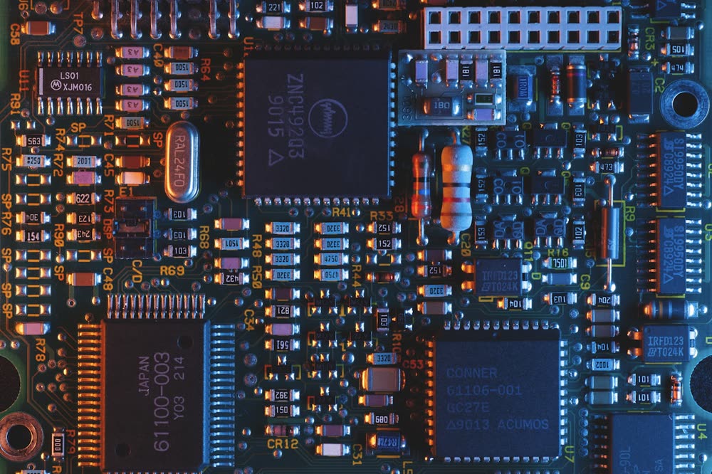 Close-up of a sensor circuit board.